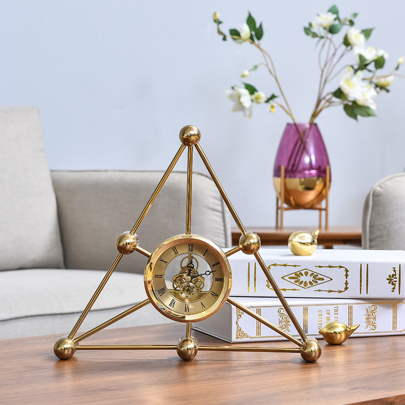 Modern Triangle Metal Clock