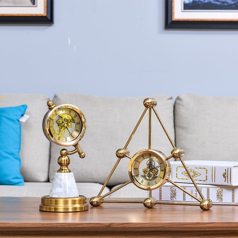 Modern Triangle Metal Clock