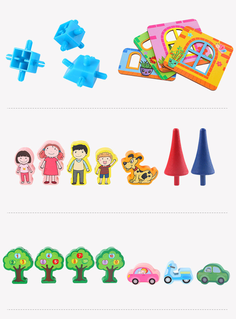 Kids Wooden Building Blocks