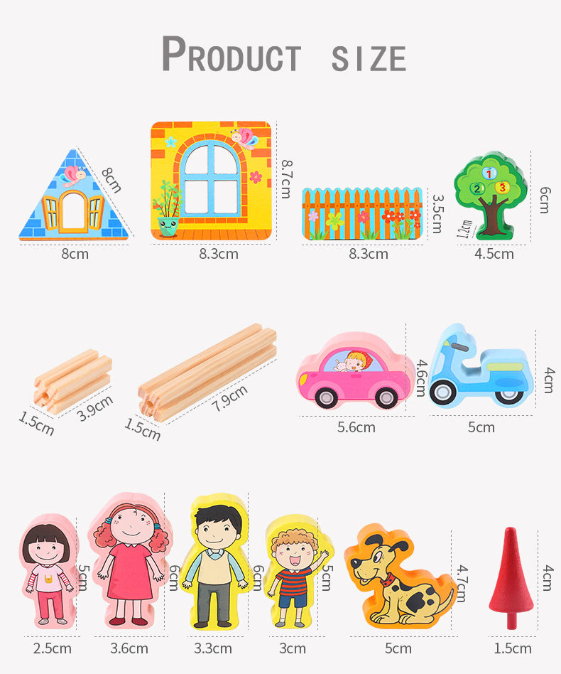 Kids Wooden Building Blocks