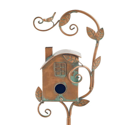Abstract Birdhouse Garden Stake