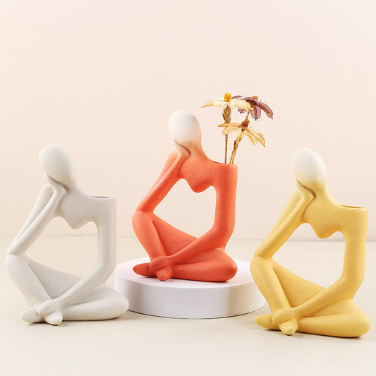 Abstract Ceramic Character Vase
