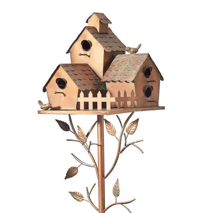 Abstract Birdhouse Garden Stake
