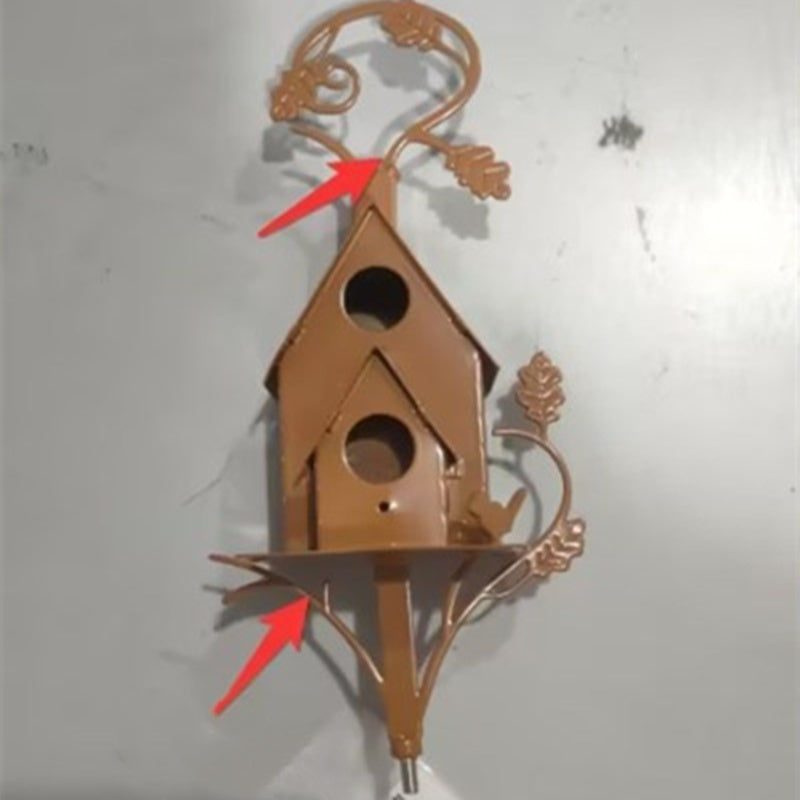 Abstract Birdhouse Garden Stake